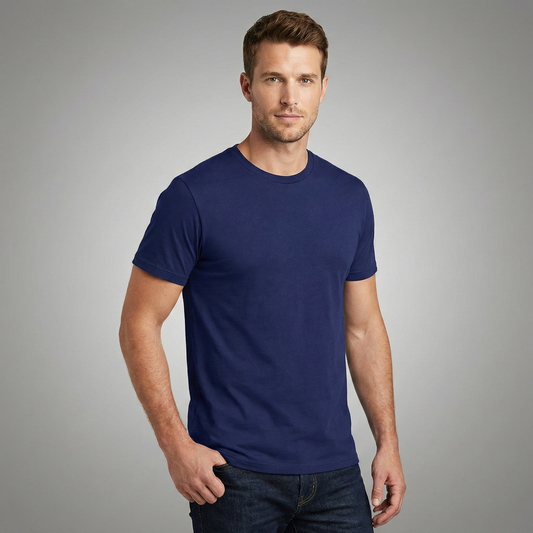 Jersey-Rundhals-T-Shirt