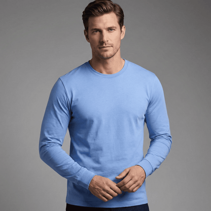Classic Fit Weiches Baumwoll-Rundhals-T-Shirt