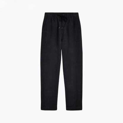 Lateef Relaxed Fit Leinenfaltenhose