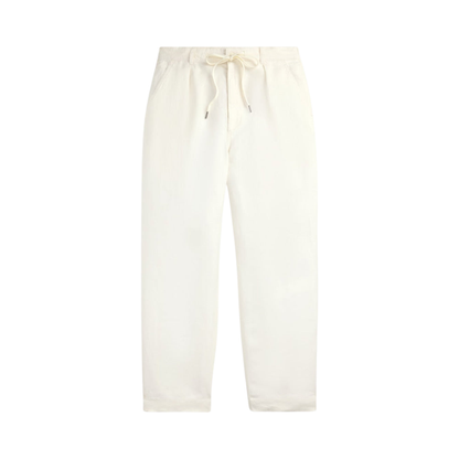 Lateef Relaxed Fit Leinenfaltenhose