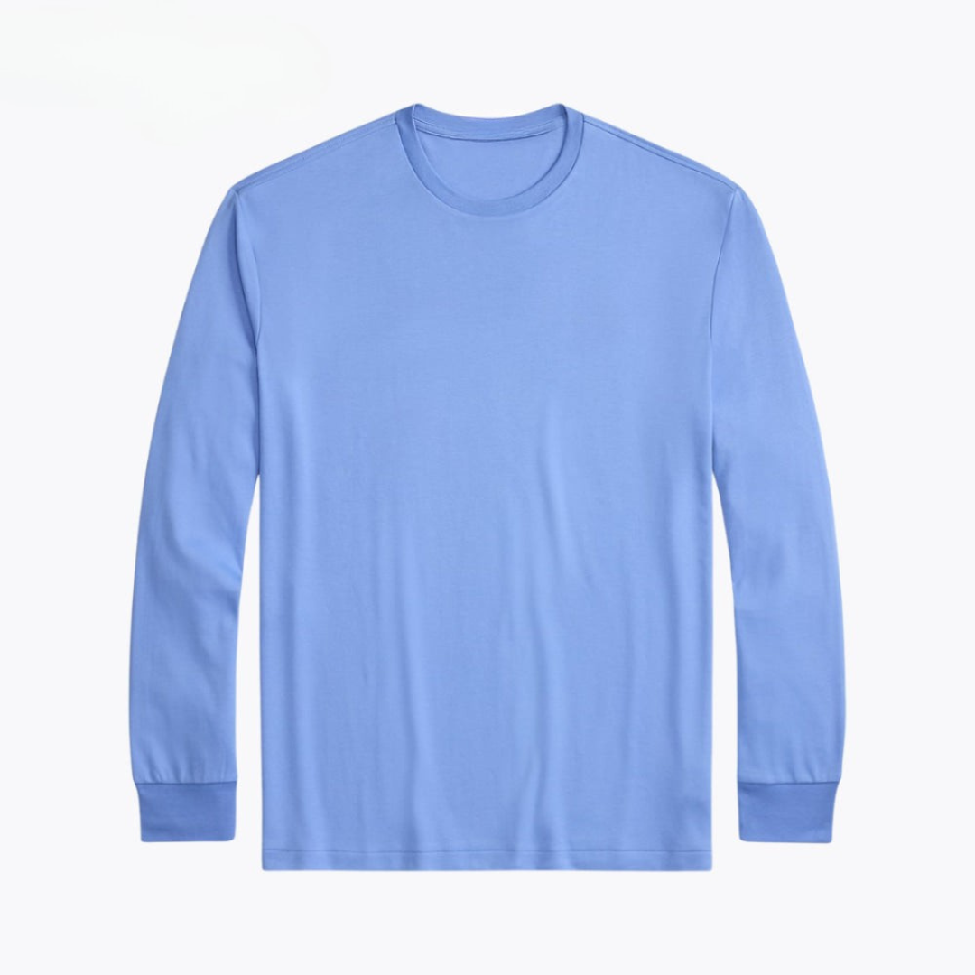 Classic Fit Weiches Baumwoll-Rundhals-T-Shirt