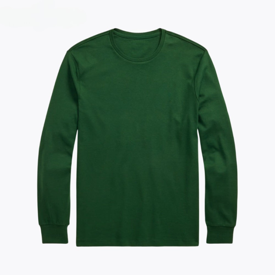 Classic Fit Weiches Baumwoll-Rundhals-T-Shirt
