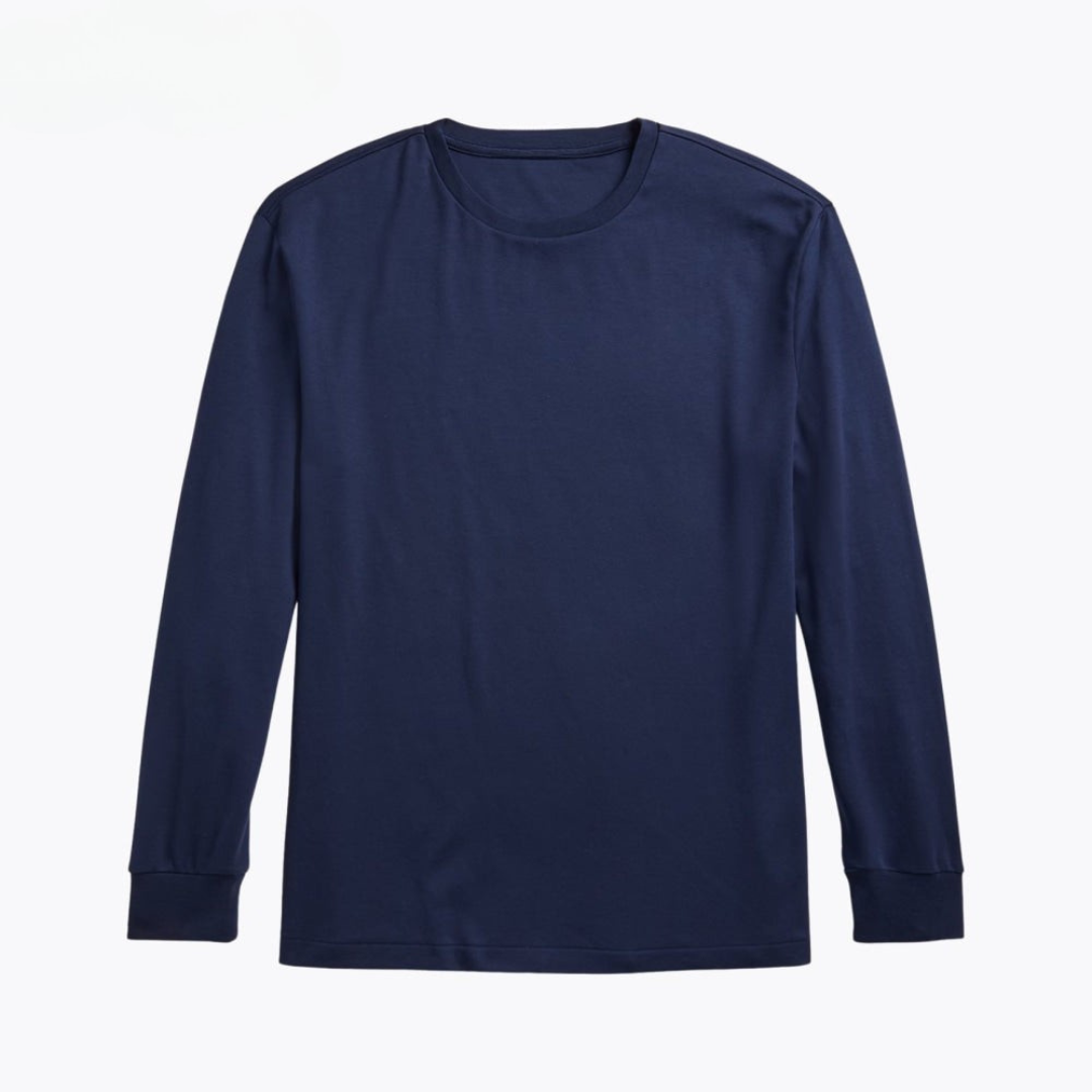 Classic Fit Weiches Baumwoll-Rundhals-T-Shirt