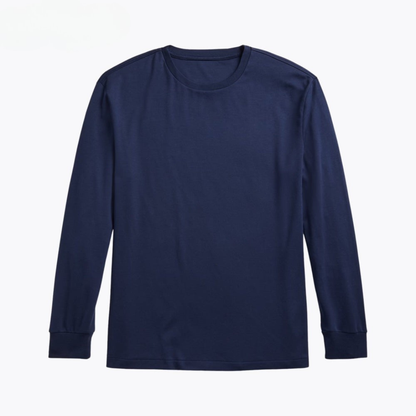 Classic Fit Weiches Baumwoll-Rundhals-T-Shirt